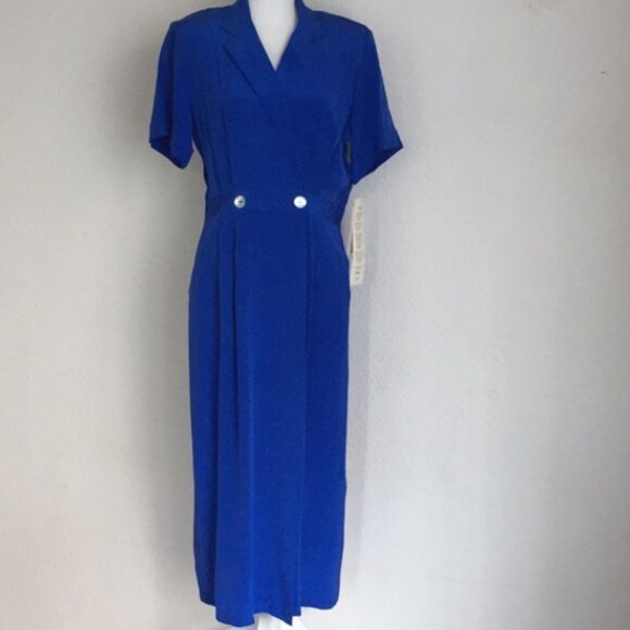 Vintage 90s Silk Dress With Pockets NWT - Picture 1 of 13